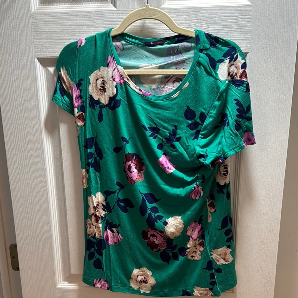 Apt. 9 Green Ruched Blouse